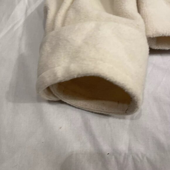 Bob Mackie Wearable Art Jacket Size L Embroidered Floral Full Zip Fleece Cream - Picture 3 of 14